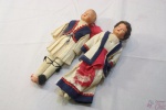 Casal Boneco Corpo Algodão Rosto Papel Marche Dec 40. Medindo: 24cm de altura, braços, pernas e corpo de algodão