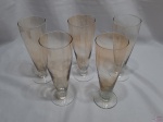 Jogo de 5 tulipas em cristal frutacor. Medindo 20cm de altura.