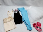Lote de Roupas Infantis. Composto por 2 boris , 1 saia de tule, 1 sapatilha/ meia, etc. Tam: 4 a 6 anos