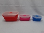Lote de 3 innovawares em silicone da Consul. Medindo o maior 20cm x 13cm x 11,5cm de altura.