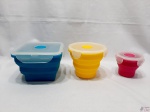 Lote de 3 innovawares em silicone da Consul. Medindo o maior 15cm x 15cm x 11cm de altura.