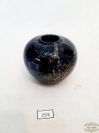 Vaso Floreira em Murano Azul e Ouro. Medida 7 cm altura x 7 cm diametro.
