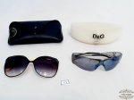 Lote 2 Óculos de Sol Feminino sendo 1 Dolce Gabana e 1 Fiorucci. Dolce Gabana Apresenta Lente Trincada. Prudutos usados,  sem autenticidade