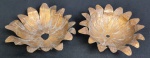 Par de bobeches em cobre. Medindo 4,5 x 18,5 cm.