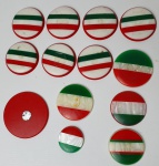 Futebol de botão - 12 botões do Fluminense Football Club.