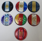 Futebol de botão - 7 botões em galalite de Clubes diversos.
