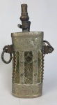 Antigo polvorin persa, árabe em prata com bronze. Medindo: 25 x 15 cm.
