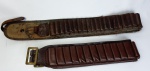 Militaria - Cintos cartucheira, "Guerra" lampião nordestino de cal 12 em couro. Medindo: 110 e 112 cm. No estado.