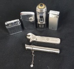 Colecionismo - Seis isqueiros diversos. Menor: 4,5 cm e maior: 9 cm.