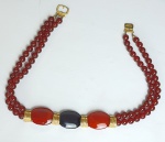 Gargantilha com pedras brasileiras (ágata). Gilda Bijoux.  Medida aberta: 43 cm.