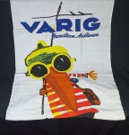 Colecionismo - Toalha de banho da cia Varig. Medindo: 70 x 140 cm.