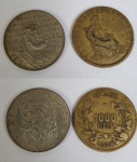 Numismática, Brasil - 2 (Duas) moedas, sendo uma em bronze, de 1000 réis, 1928 e outra de 2000 réis do centenário da Colonização.