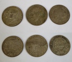 Numismática, Brasil -  3 (Três) moedas, sendo uma de 5000 réis 1936, duas de 2000 réis de 1924 e uma do Centenário da Independência.