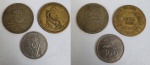 Numismática, Brasil - 3 moedas, sendo uma de 1000 réis de 1927, (2) 2000 réis  e 100 réis do IV Centenário da Colonização ( 1532-1932).