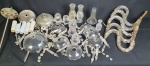 Parte de lustre em cristal e vidro, peças complementares.