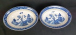 IMPERIAL IRONSTONE WARE - Duas travessas fundas em porcelana japonesa, padrão " Blue willow".   Medindo: 25 cm.
