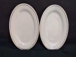 Vista Alegre - par de travessas  em porcelana portuguesa, bordas com fio de ouro. Medindo: 3 x 18 x 28 cm.