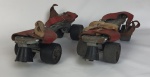 Antigo patins anos 60/70 em metal, numeração ajustável. Apresenta desgastes e pontos de oxidação.