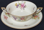 Bavaria - Rosenthal, Ivory - Bowl para consume em porcelana alemã na cor marfim com decoração floral e fio de ouro. Marcado ao fundo.