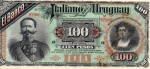 P-S215 - ANTIGA CÉDULA EL BANCO ITALIANO DEL URUGUAY 100 PESOS DO ANO DE 1887