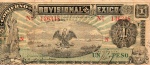 P-S709  ANTIGA CÉDULA " GOVERNO PROVISÓRIO DO MÉXICO " 1 PESO ( MBC ) ANO DE 1916