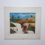 ZIZI SAPATEIRO (Junior Santos 1927-2007) - "Mariana em Minas Gerais, Brasil", óleo sobre tela, 51 x 61cm, assinado e datado de 1976. Moldura patinada em branco com perdas. 68 x 78cm.