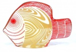 PALATNIK  Escultura cinética representando peixe em resina de poliéster de manufatura Abraham Palatnik. Medindo 8,5 cm de altura por 13 cm de comprimento.