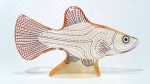 PALATNIK – Escultura cinética representando peixe em resina de poliéster de manufatura Abraham Palatnik. Medindo 16 cm de altura por 28 cm de comprimento. 