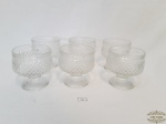 6 taças de Sorvete / Sobremesa em Vidro Moldado Bico de Jaca. Medida 9,5 cm altura x 8,5 cm diametro