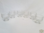 6 taças de Sorvete / Sobremesa em Vidro Moldado Bico de Jaca. Medida 9,5 cm altura x 8,5 cm diametro