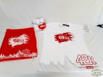 Kit 1 Camiseta com mochila e Viseira Esportivas Femininas  em Poliamida. Medida Tamanho Unico