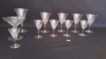 Jogo 11 Taças em cristal  sendo : 1 vinho Branco 10 diametro x 17 altura,  4 vinho tinto 9 diametro  x 15 altura, 1 taça Aberta 12 diametro x 12,5 altura , 4 Aperitivo 7 diametro x 11 altura, 1 taça licor 5 diametro x 9 altura