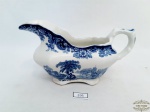 Molheira em Porcelana Azul e Branca Allertons England. Medida 10,5 cm altura x 15 cm x 6 cm.