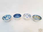 4 Bowls em Porcelana Floral Chinesa . Medidas 11,5 cm x 5 cm altura.