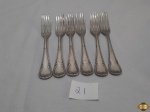 6 Garfos de Sobremesa em Prata 90 Fracalanza Modelo Lacinho