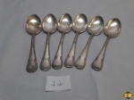6 Colheres de Sobremesa em Prata 90 Fracalanza Modelo Lacinho