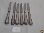 6 facas de  Sobremesa em Prata 90 Fracalanza Modelo Lacinho