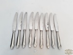 9 Facas de Mesa em Aço Inox Hercules Mod Krupp. Medida 25 cm comprimento. Apresenta desgastes