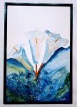 CELSO R. BAPTISTÃO - Grandiosa e linda pintura abstrata finamente executada á óleo sobre tela  representando lindas flores medindo 90 x 60. Assinada no C.I.D.  Acompanha bela moldura nova em madeira de lei medindo 95 x 65CM. Excelente estado de conservação. Artista premiado e catalogado.