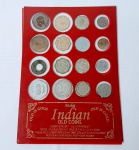 ÍNDIA ANTIGA - Raríssimo álbum com dezesseis ( 16 ) moedas indianas antigas, álbum mede 19 x 14CM. Rara oportunidade.
