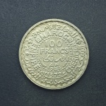 MARROCOS - PRATA 100 francos 1953 - FLOR DE CUNHO