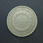 500 réis 1853 prata Império do Brasil