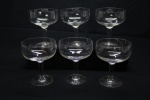 DEMI CRISTAL - Lote de 6 taças para champanhe em demi cristal  lisas, base circular. Alt. 12 cm.