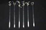 MURANO - Lote de 6 misturadores de drinks em Murano. Alt. 13 cm.