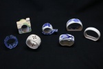 COLECIONISMO - Lote de 6 portas guardanapos em porcelana, sendo alguns de origem europeia. Maior 5x7 cm e 4x6 cm.