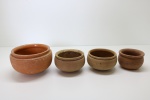 CERÂMICA - Conjunto de 4 cumbucas em cerâmica. Maior 9x15 cm e menor 6x9 cm.