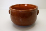 CERÂMICA - Caçarola em cerâmica vitrificada. Med. 11x17 cm.