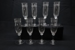 CRISTAL -  Lote de 8 cálices decorados com o gosto Saint Louis. Alt. 17 cm.