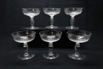 CRISTAL - Lote de 6 taças lapidadas. Alt. 10 cm.
