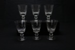 CRISTAL - Lote de 6 taças vinho branco lapidadas. Alt. 12 cm.